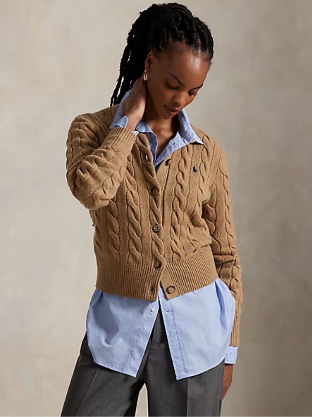 Polo Ralph Lauren Cable Knit Wool Cashmere Cardigan